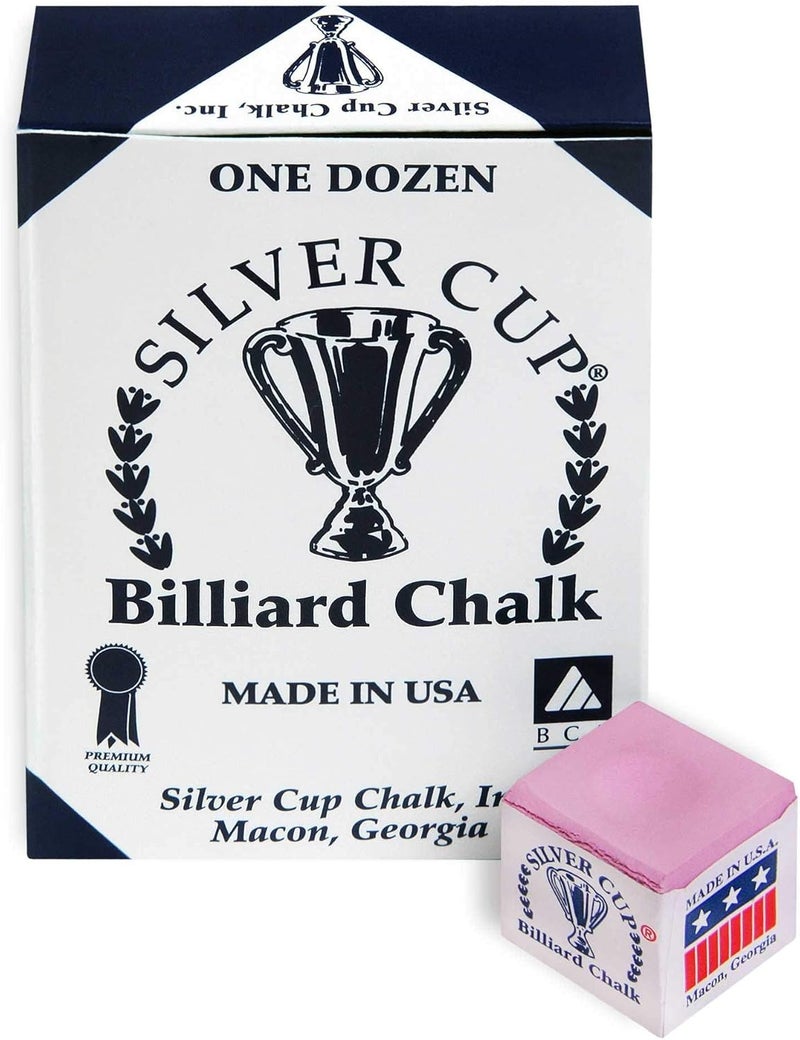 Silver Cup Billiard Chalk - One Dozen Pink Cubes - Image 2